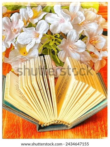Beautiful book and flowers pic