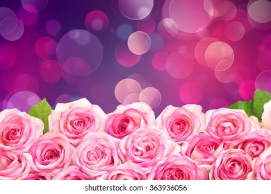 Beautiful Boquet  On Light Abstract  Background