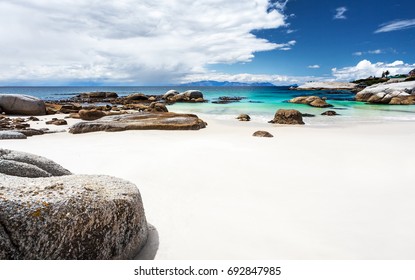 Beautiful Boulders beach landscape, panoramic view, amazing travel location, Simon's Town, Western Cape, South Africa
 - Shutterstock ID 692847985