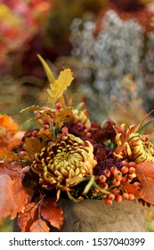 beautiful bouquet of autumn flowers