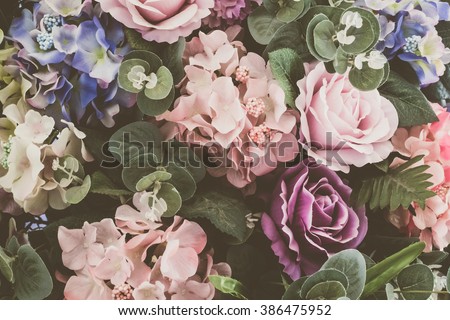 Beautiful bouquet flower for background - Vintage Filter