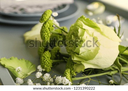 Similar – Green bouquet bow and decoration