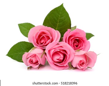 Beautiful Bouquet Pink Rose Flowers Isolated Stock Photo 577792801 ...