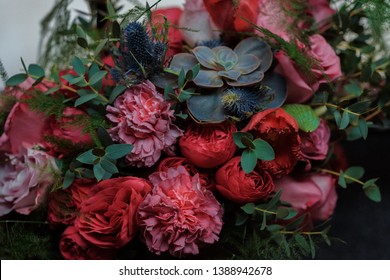 Beautiful Bouquet. Spring flowers in the cold dark room of the flower shop - Shutterstock ID 1388942678