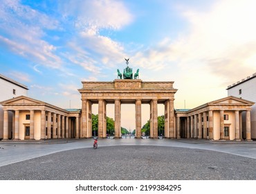 Beautiful Brandenburg Gate or Brandenburger Tor at sunrise, Berlin, Germany