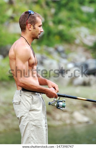 Naked fishing men