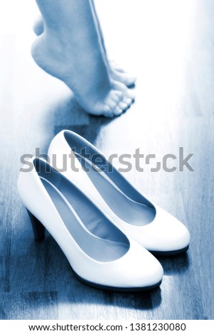 beautiful bridal shoes before the wedding
