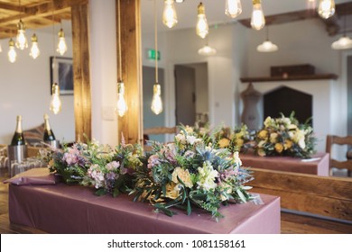 Beautiful Bridal Suite With Flowers And Mirror