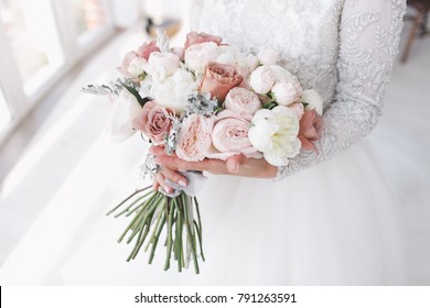 Beautiful Bride With Bouquet.