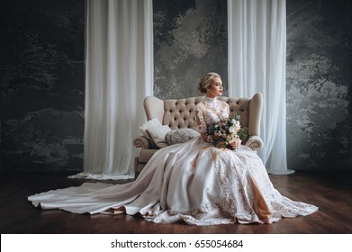 white and cream wedding dress