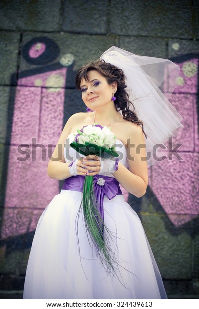 Beautiful Bride Cute Dress Pinup Posing Stock Photo Edit Now