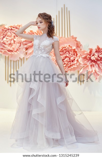 Beautiful Bride Expensive Wedding Dress Presence Stock Photo Edit