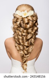 Beautiful Bride With Fashion Wedding Hairstyle.