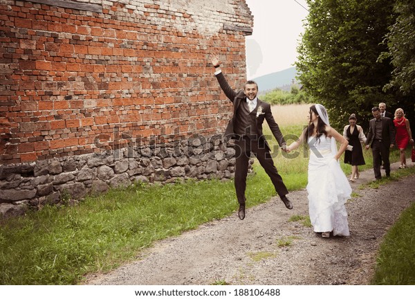 Beautiful Bride Groom Country Style Wedding Stock Photo Edit Now