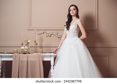 Beautiful Bride In A Luxurious Wedding Dress