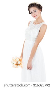 Beautiful Bride On A White Background