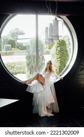 Beautiful Bride In A Wedding Dress.girl In A White Puffy Dress