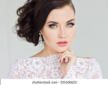 Beautiful bride in white dress.  - Powered by Shutterstock