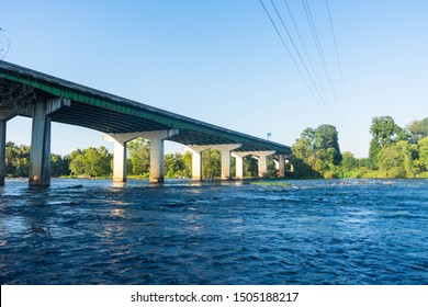 Beautiful Bridge At Sunset On The Saluda River In Columbia, South Carolina