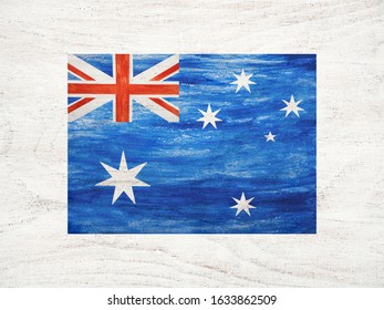Beautiful  bright card and congratulations the national holidays Australia  Isolated background  close  up  view from above  Congratulations for relatives  friends   colleagues
