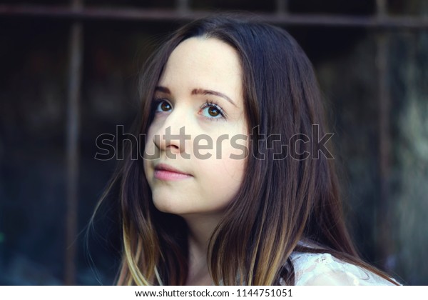 Beautiful Brown Hair Brown Eyes Girl Stock Photo Edit Now 1144751051