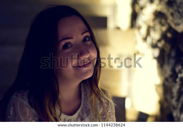 Beautiful Brown Haired Teen Girl Looking Stock Photo Edit Now