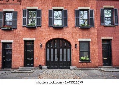 A Beautiful Brownstone Building On An Iconic Street Of Manhattan, NYC.