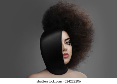 Half Hair Images Stock Photos Vectors Shutterstock