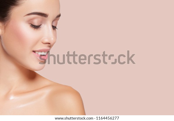 Beautiful Brunette Girl Natural Makeup Model Stock Photo Edit Now