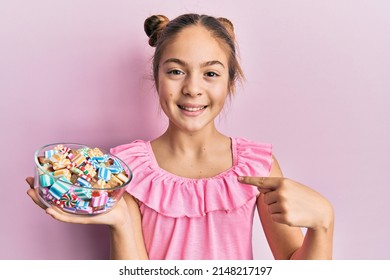 Beautiful Brunette Little Girl Holding Jar Stock Photo 2148217197 ...