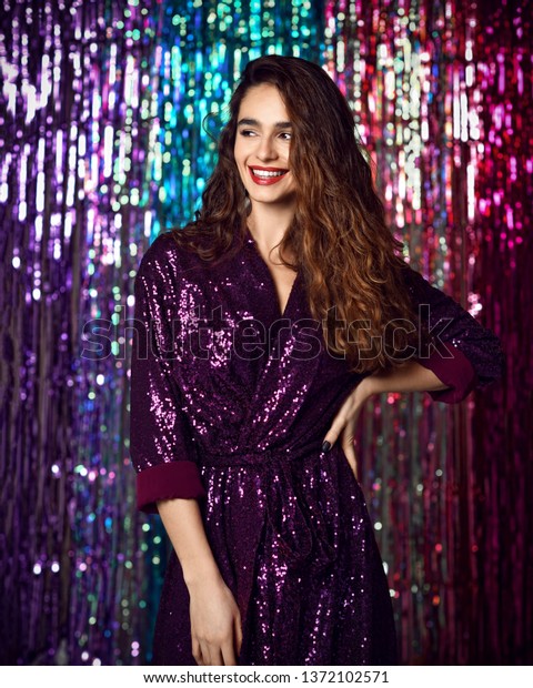 Beautiful Brunette Woman Wavy Hair Having Stock Photo Edit Now
