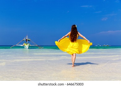 yellow dress for beach