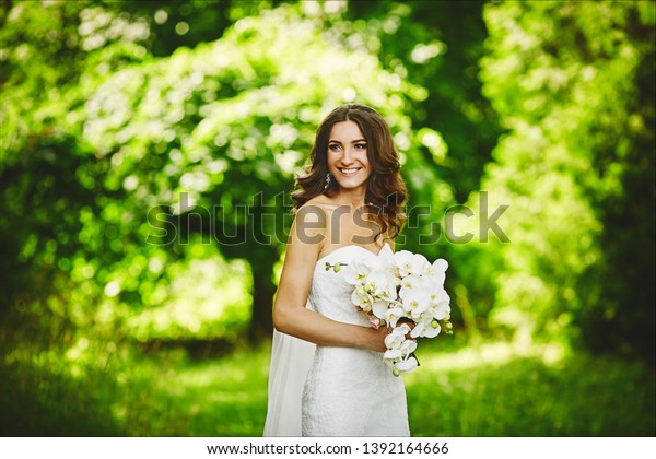 Beautiful Brunette Young Woman Wedding Hairstyle Stock Photo Edit