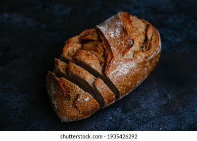 beautiful buckwheat bread
 on a dark background