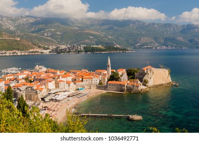 Beautiful Budva old town located on the shore  of Adriatic sea in Montenegro - Shutterstock ID 1036492771