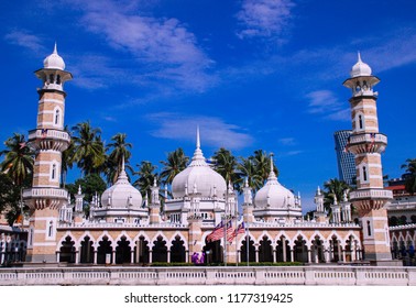 Beautiful Building View Of Masjid Jamek Kampung Baru In Kualal Lumpur. 10/12/2017, Malaysia.