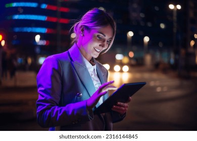 beautiful business woman working outdoor in a modern city.	 - Powered by Shutterstock