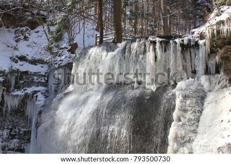 Beautiful Buttermilk Falls are located in New Florence, Pennsylvania. 