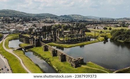 Beautiful Caerphilly Castle in Wales