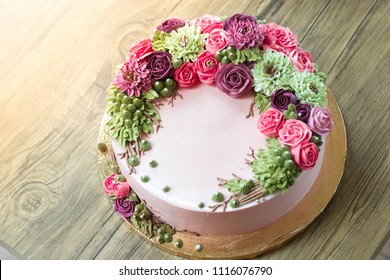 A Beautiful Cake Decoration On The Table