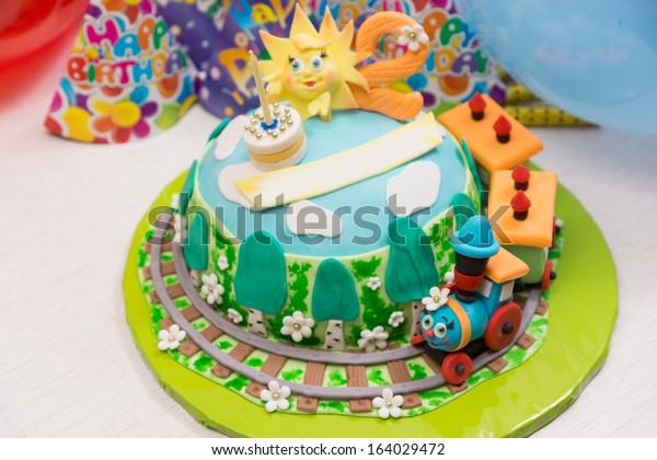 Beautiful Cake Fabulous Train Other Decorations Stock Photo Edit