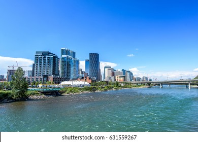 Beautiful Calgary City Skyline In Alberta, Canada