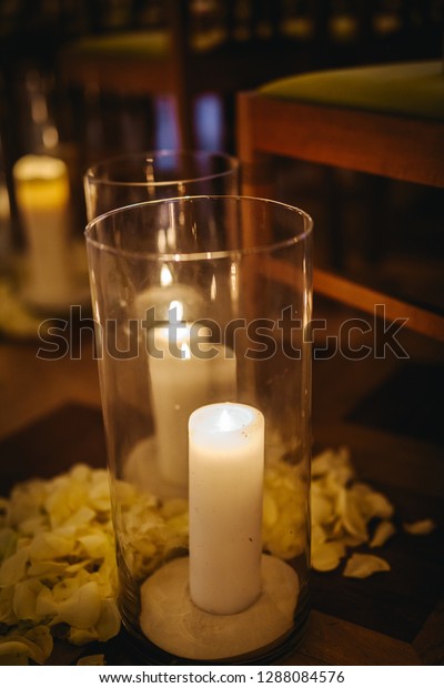 Beautiful Candles Wedding Reception Stock Photo Edit Now 1288084576