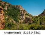 The beautiful canyon country formed by Four Mile Creek as it descends from higher elevation near Cripple Creek, Colorado.