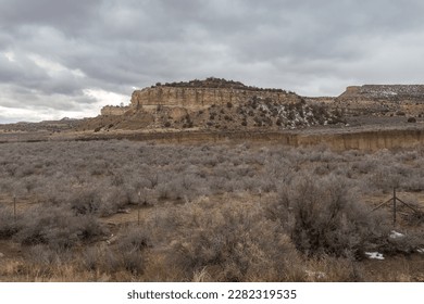 Beautiful canyon ridges with overcast sky in high desert of rural New Mexico - Shutterstock ID 2282319535
