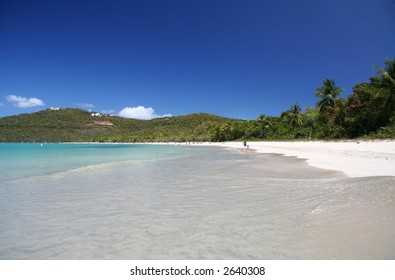 Beautiful caribbean beach with white sand