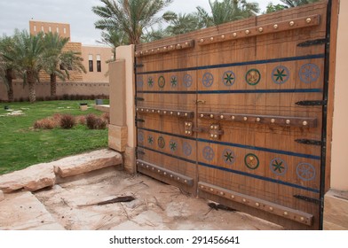 Beautiful Carved Door In Riyadh, Saudi Arabia.