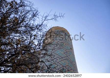 beautiful castle top from the down to top view, southern Uzbekistan, history of uzbekistan, historical photography, tourism.