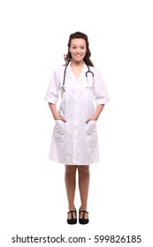 Beautiful Caucasian Nurse Doctor Full Body