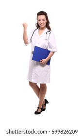 Beautiful Caucasian Nurse Doctor Full Body